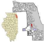 Cook County Illinois incorporated and unincorporated areas Bridgeview highlighted